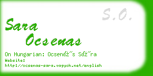 sara ocsenas business card